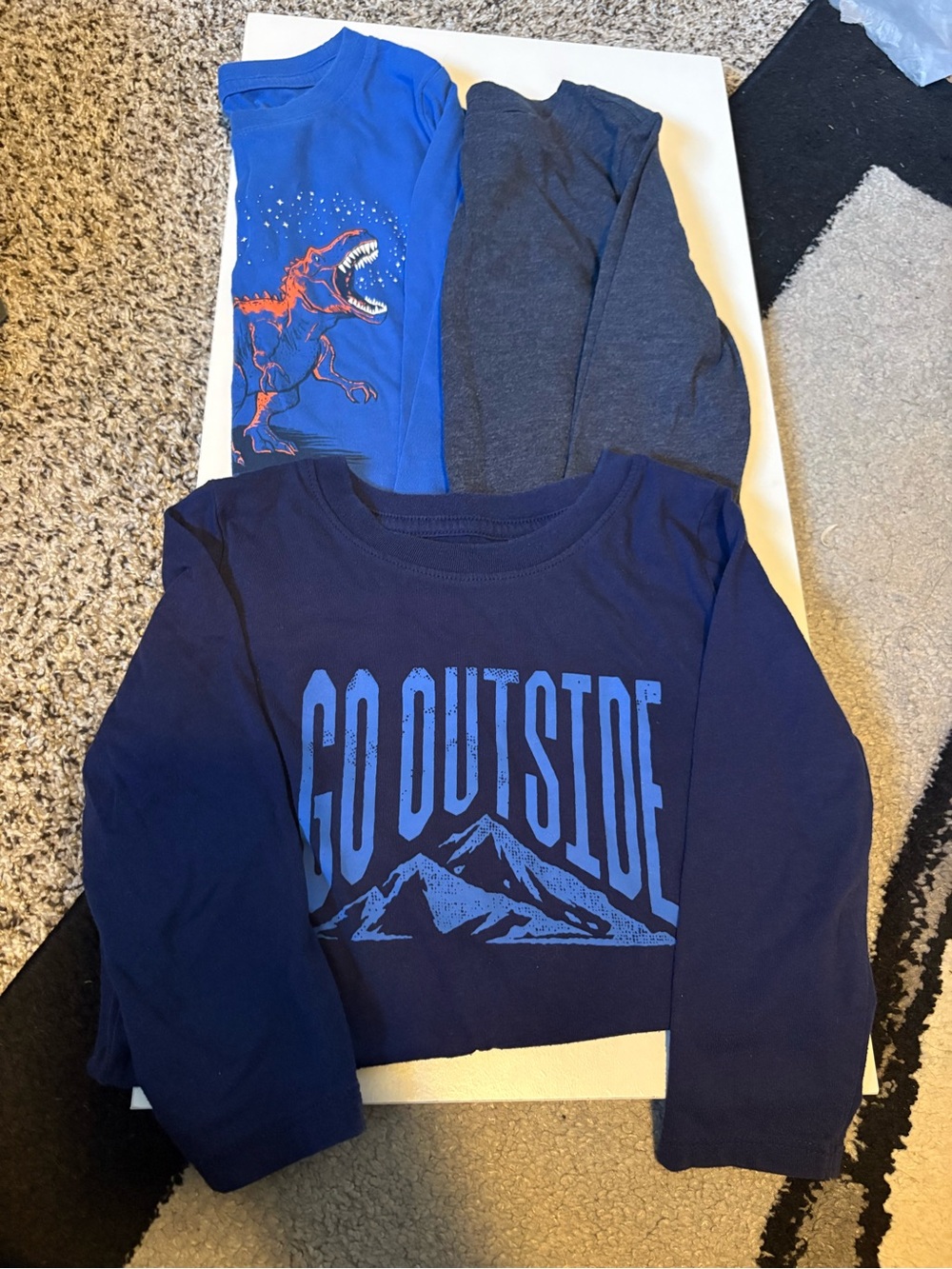 Cat & Jack Navy Blue Long-Sleeve 'Go Outside' Graphic Tee